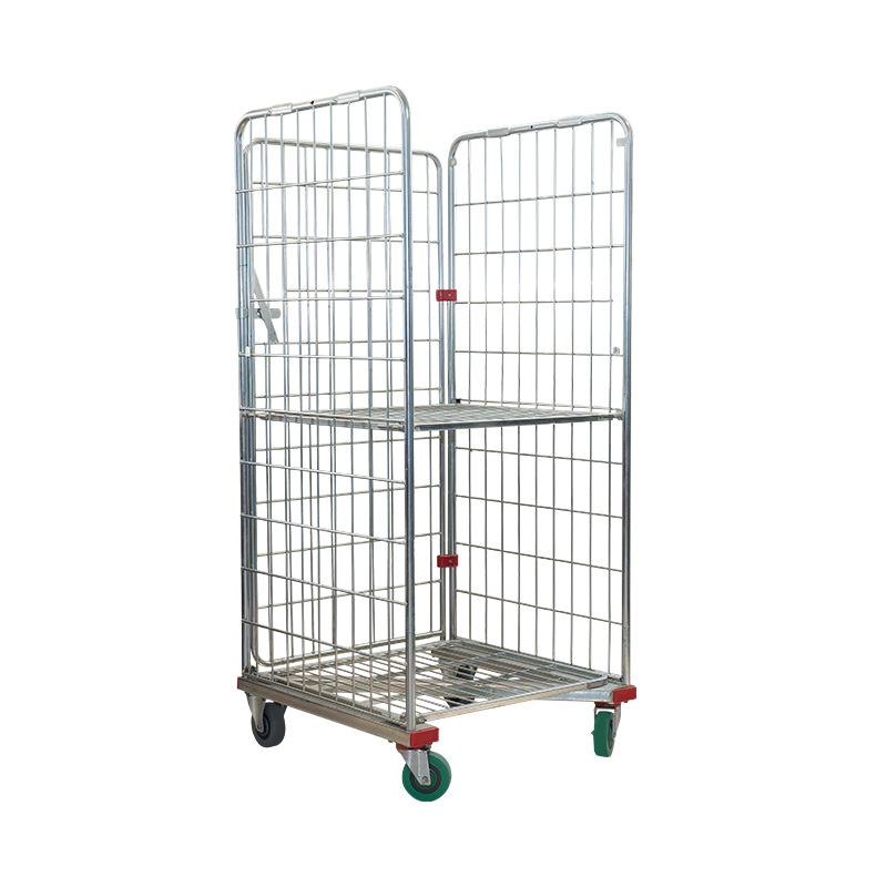 Z-formad mobil rullcontainervagn i zink